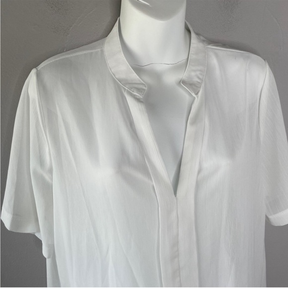 SHEIN White Sheer Long Shirt Tunic Mini Dress Swim Cover Up Size Medium Beach - Picture 2 of 7